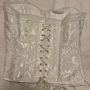 Coquette rococo white laced corset